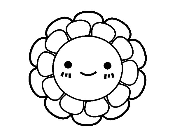 Childish small flower coloring page - Coloringcrew.com
