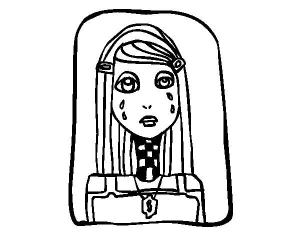 Emo crying coloring page - Coloringcrew.com